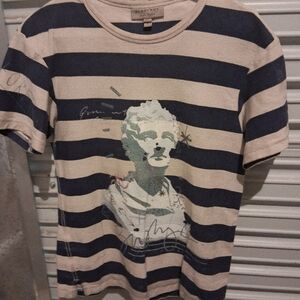 Burberry Blue and Cream Graphic Tee